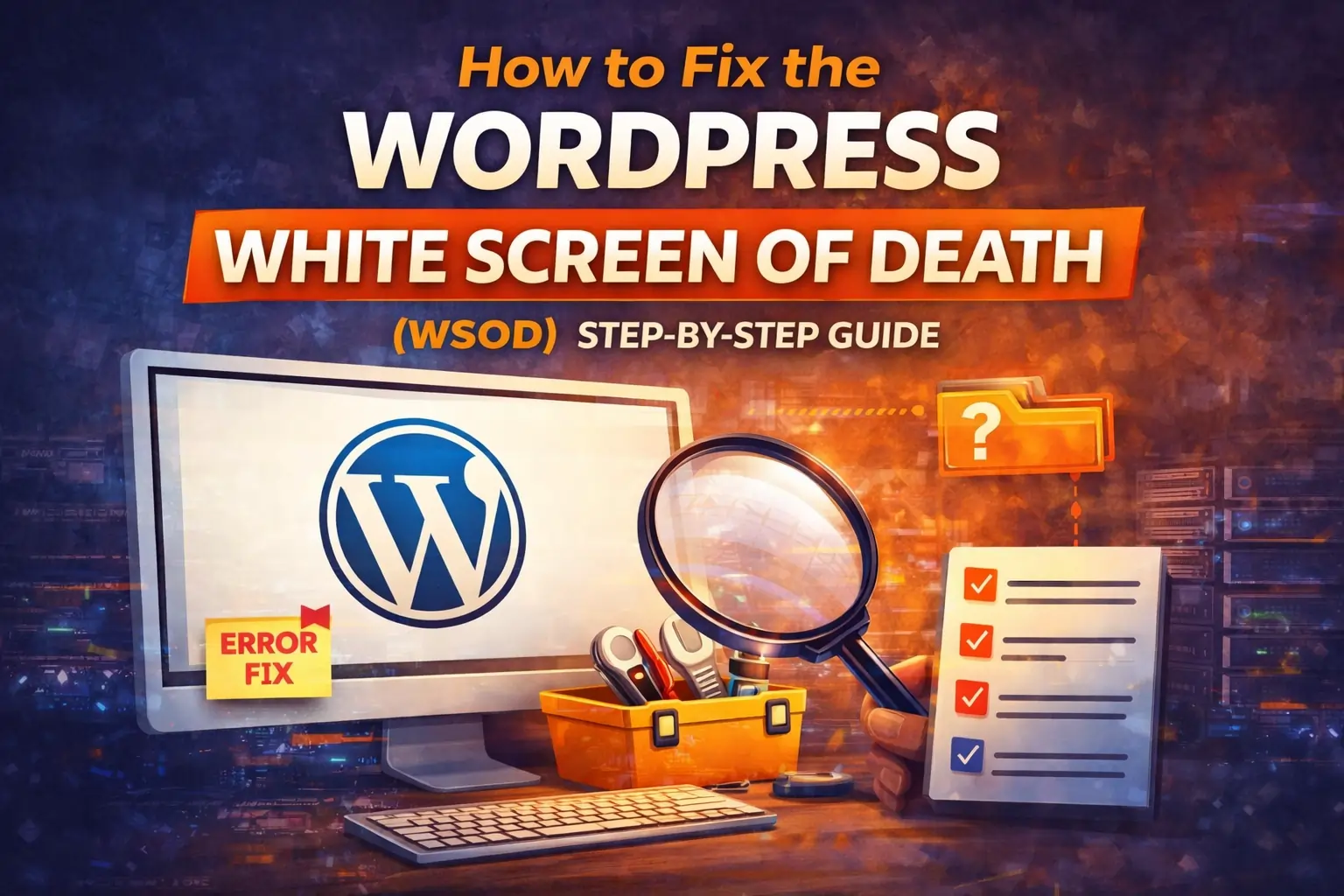 fix wordpress white screen of death wsod malware plugin conflict blank page fix