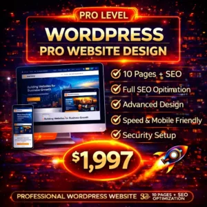pro wordpress website design 10 pages seo optimization service professional business website package