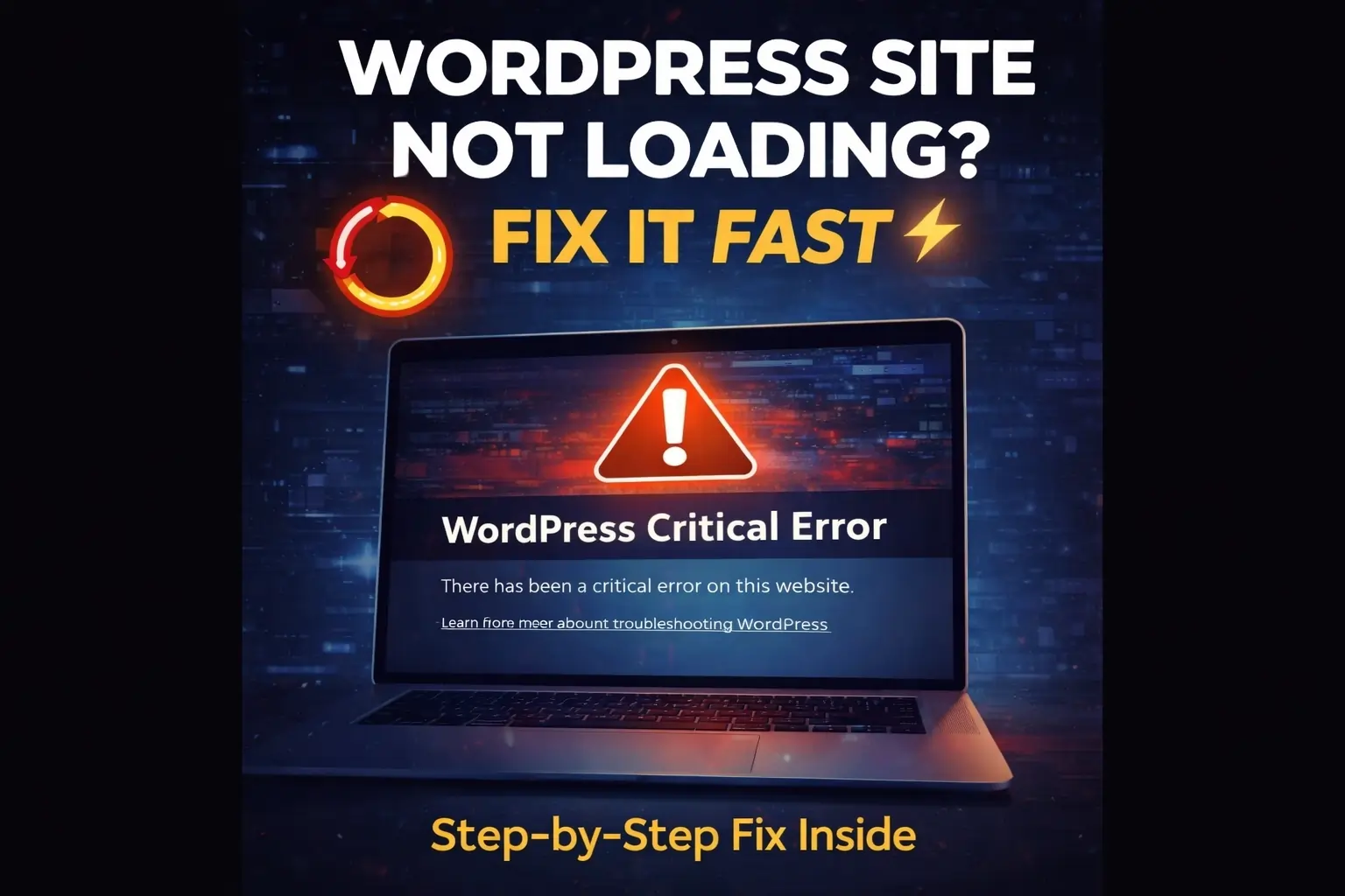 WordPress website not loading error on laptop with troubleshooting guide