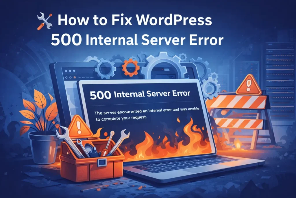WordPress 500 internal server error fix step by step troubleshooting guide with tools and warning signs