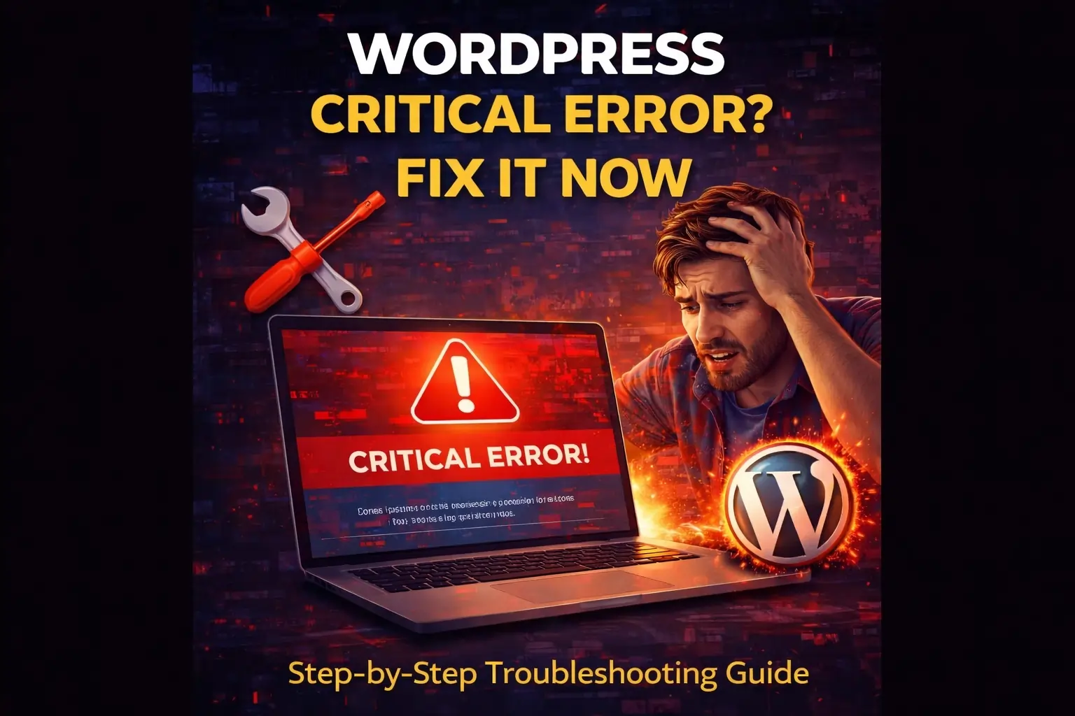 WordPress critical error message on screen