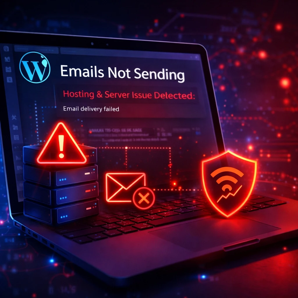 WordPress email not sending due to hosting or server restrictions blocking email delivery