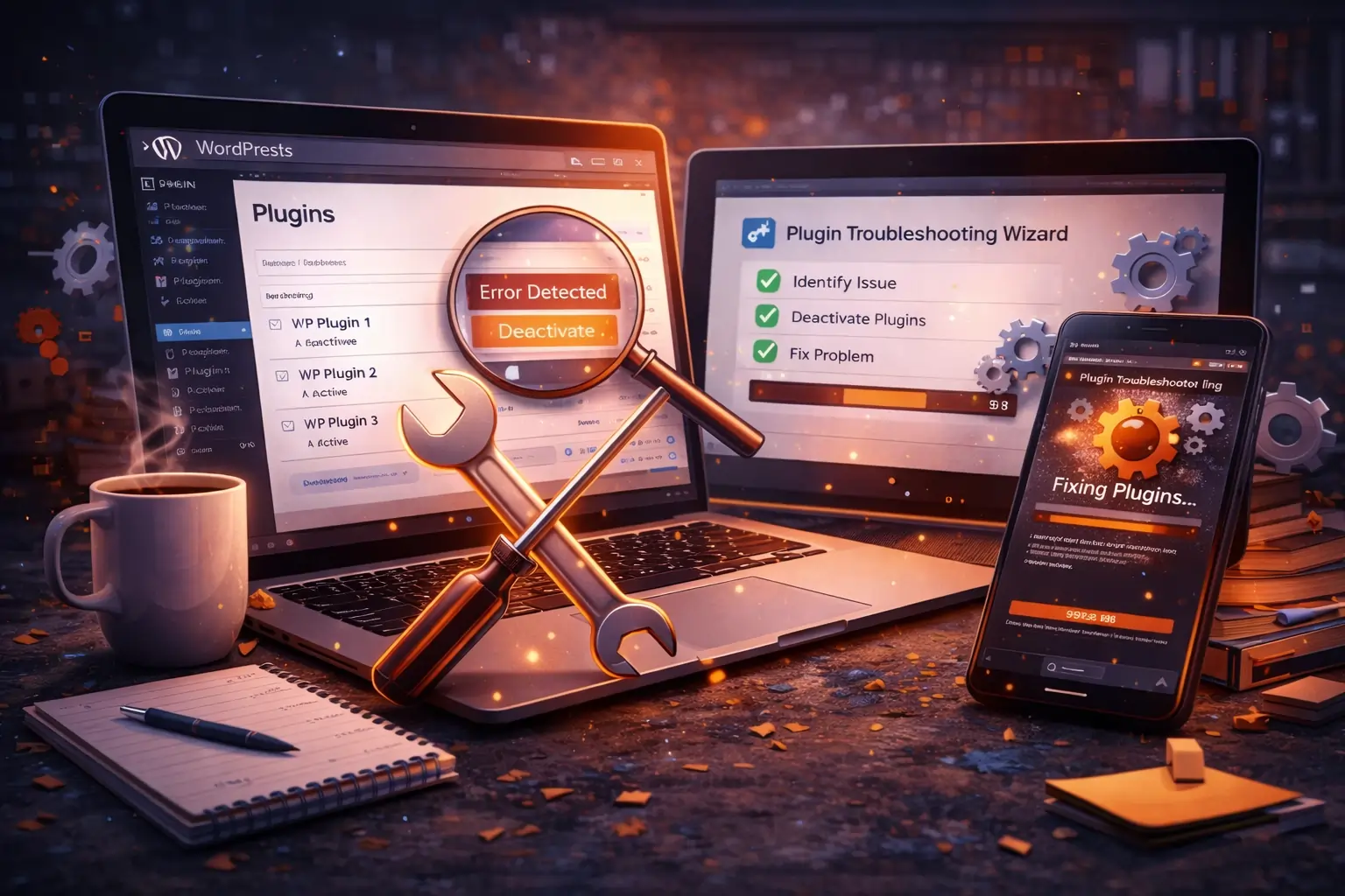 fixing WordPress plugin issues troubleshooting process