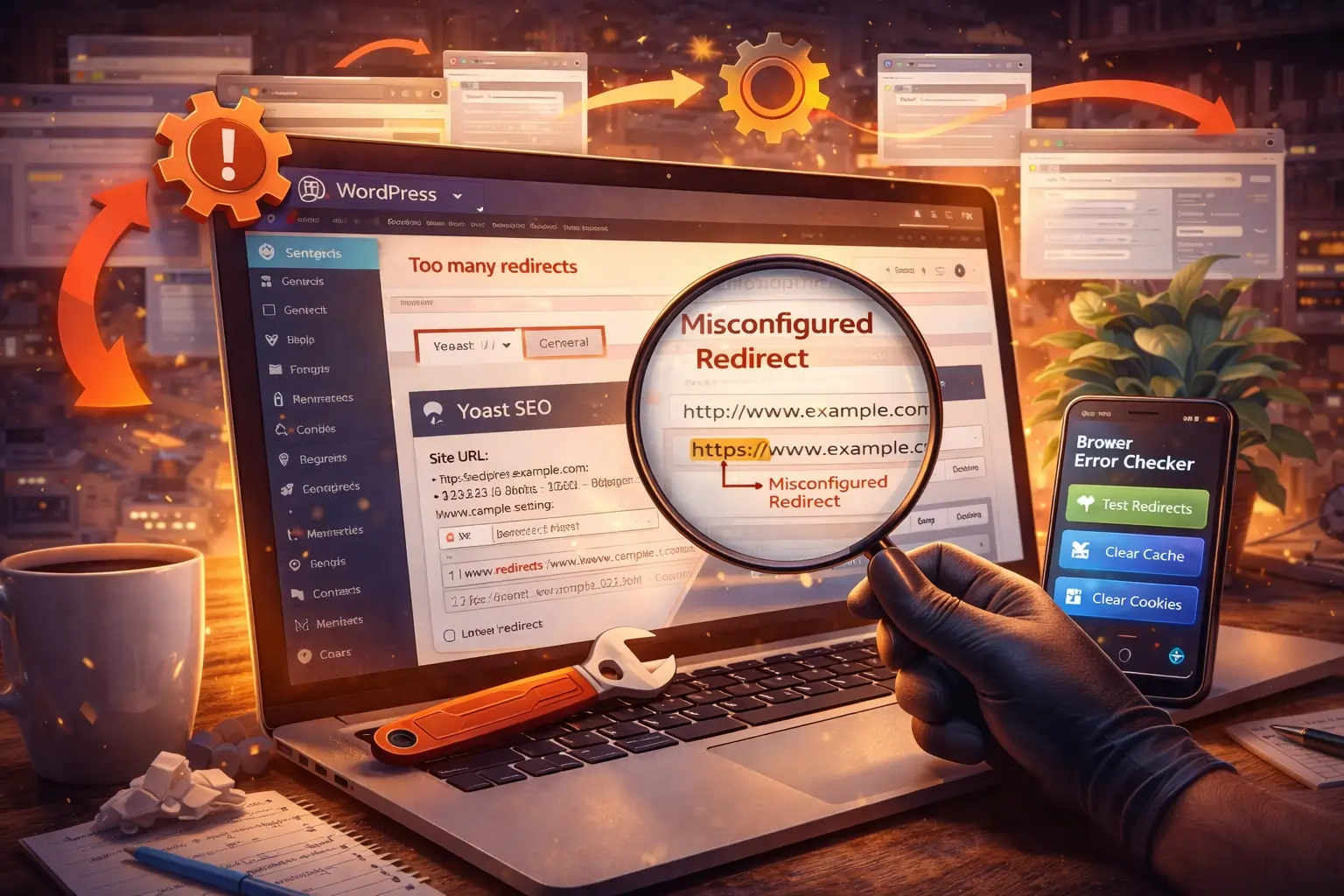 WordPress redirect loop caused by incorrect HTTP HTTPS settings