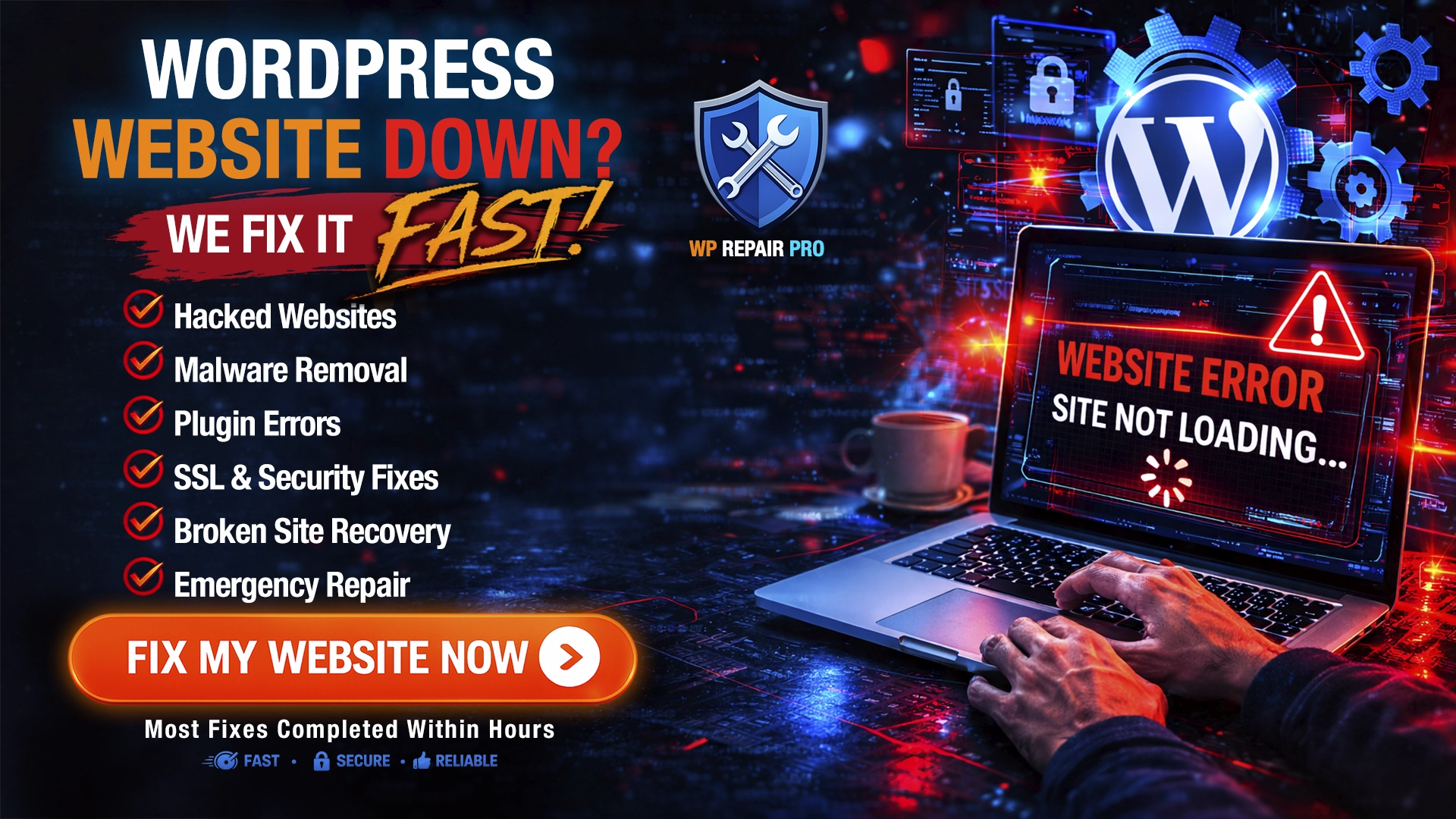 Emergency WordPress repair service for hacked or broken websites
