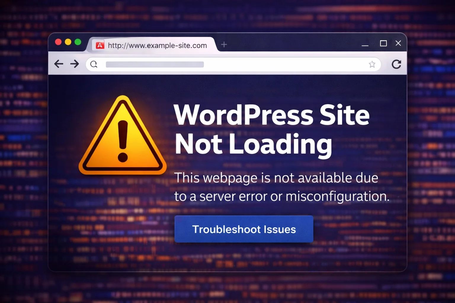 WordPress website not loading error server issue blank page or internal server error example