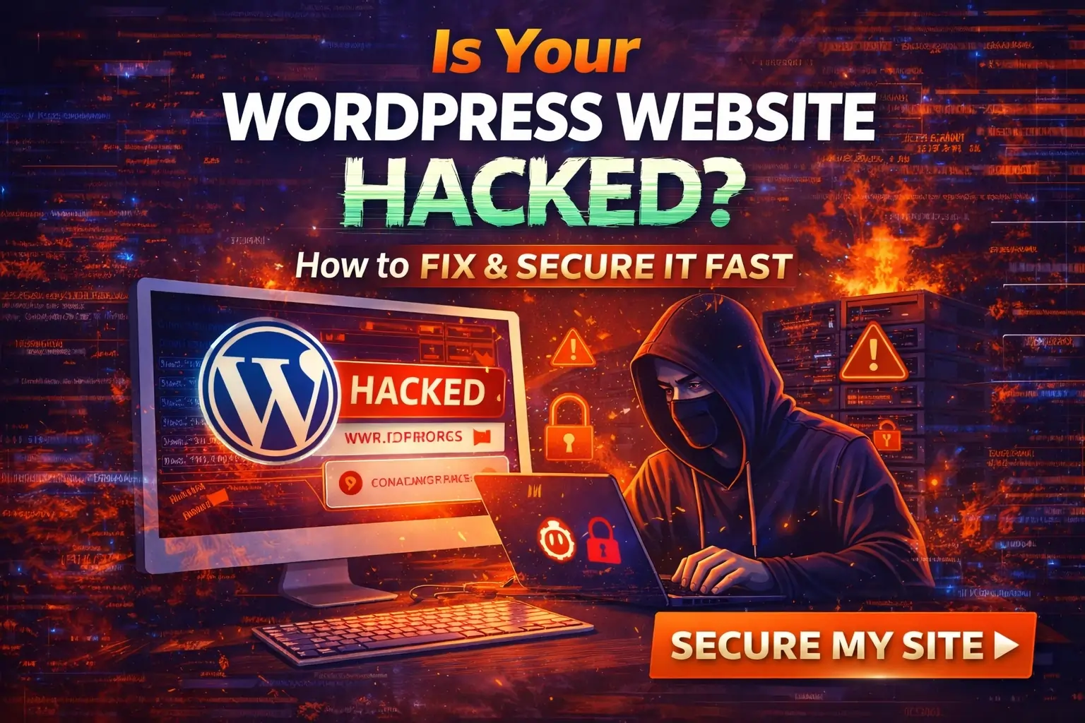 wordpress website hacked malware infection warning security breach compromised site